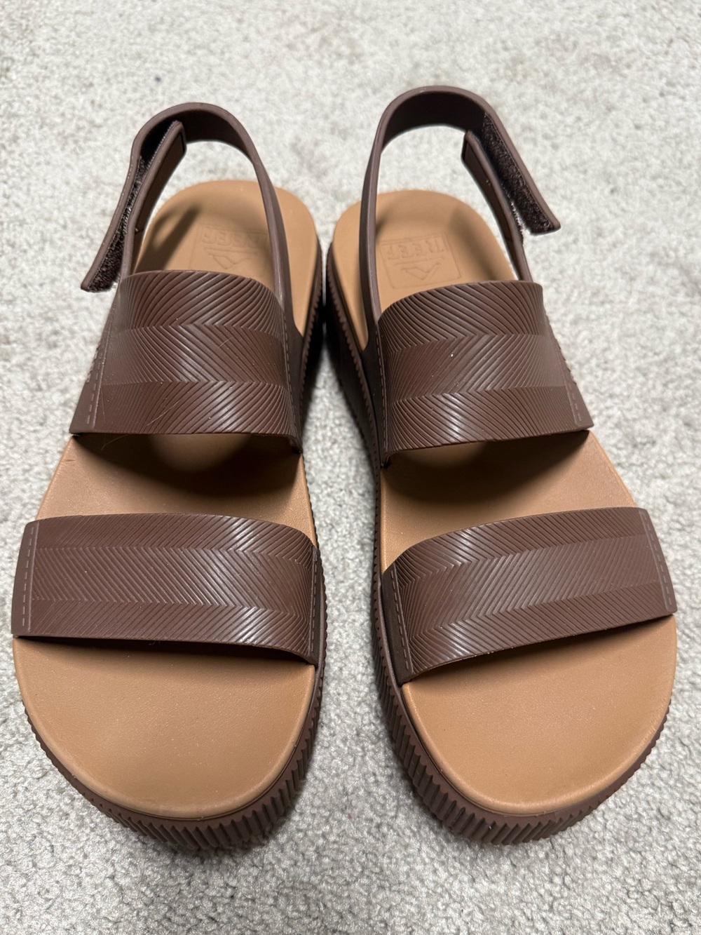 Reef Brown Water Vista Higher Platform Sandals Size 9